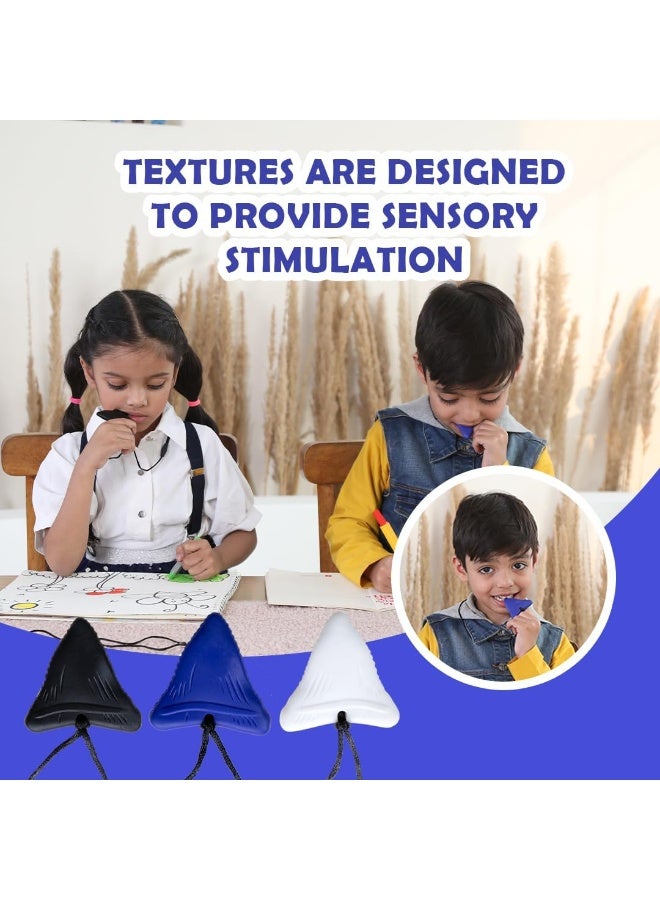 abley's Silicone Shark Tooth Chew Necklace, Sensory Aid for Anxiety and Focus (White) - Image 3